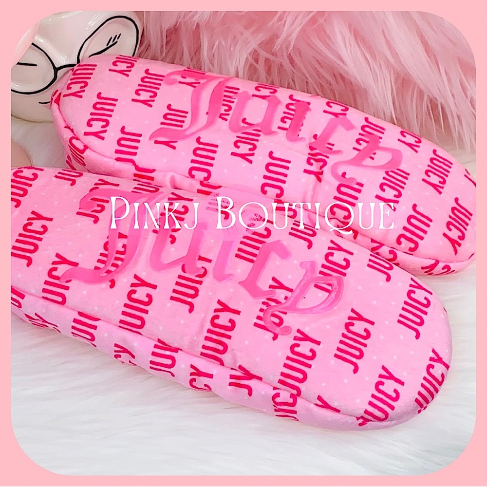 🌟1 LEFT!💗💋{Juicy Couture} Soft Sherpa Pink Logo Slipper Socks! - Picture 2 of 4